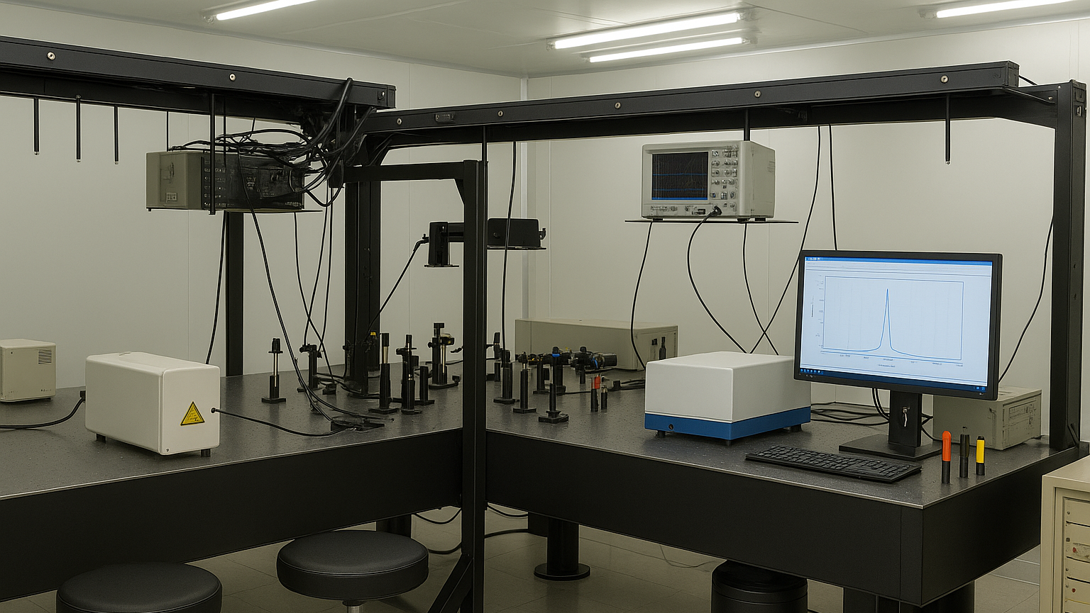Modern laboratory with scientific equipment.